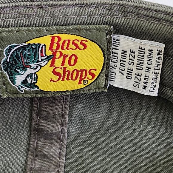 Bass Pro Shops Mens Cap Hat Strapback Green Patch Fishing Outdoors Adjustable - Picture 8 of 8